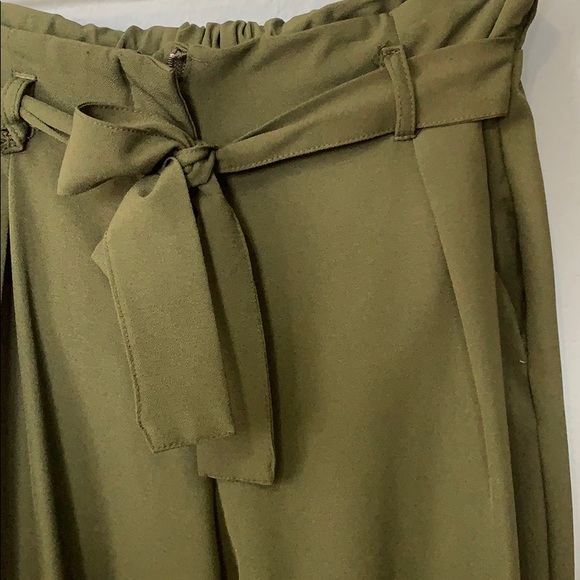 Hunter Green High Rise Trousers - Picture 2 of 5